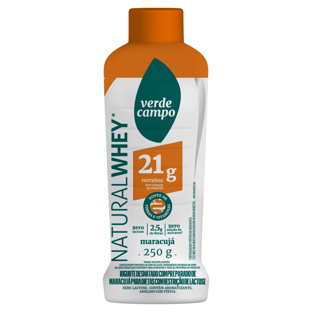 Iogurte VERDE CAMPO Natural Whey Maracujá 21g de Proteínas Zero Lactose e Zero Adição de Açúcar 250g