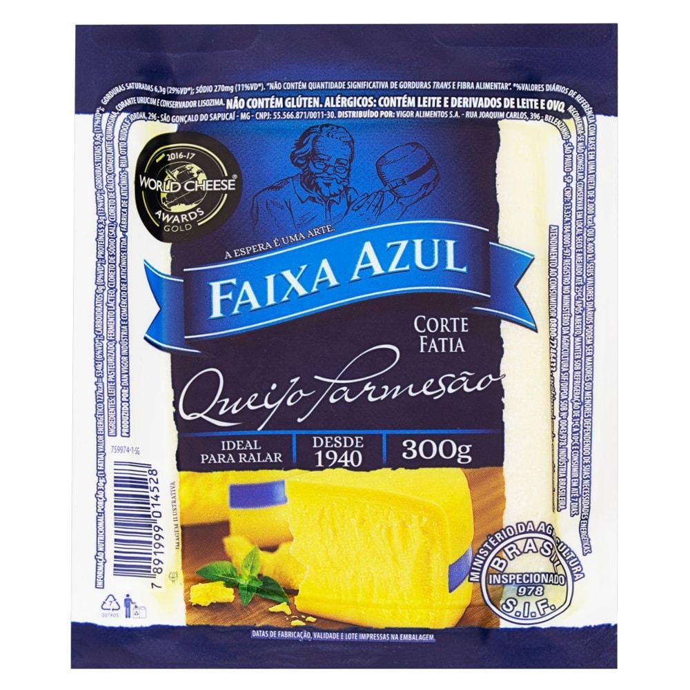 Queijo Parmesão Faixa Azul Corte Fatia 300g