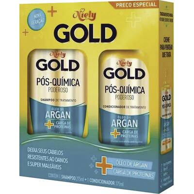 Kit NIELY GOLD Pós-Química Divo Shampoo 275ml + Condicionador 175ml Preço Especial