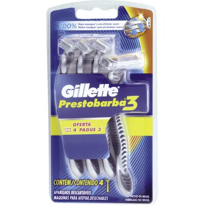 Aparelho de Barbear Gillette Prestobarba 3 4 un
