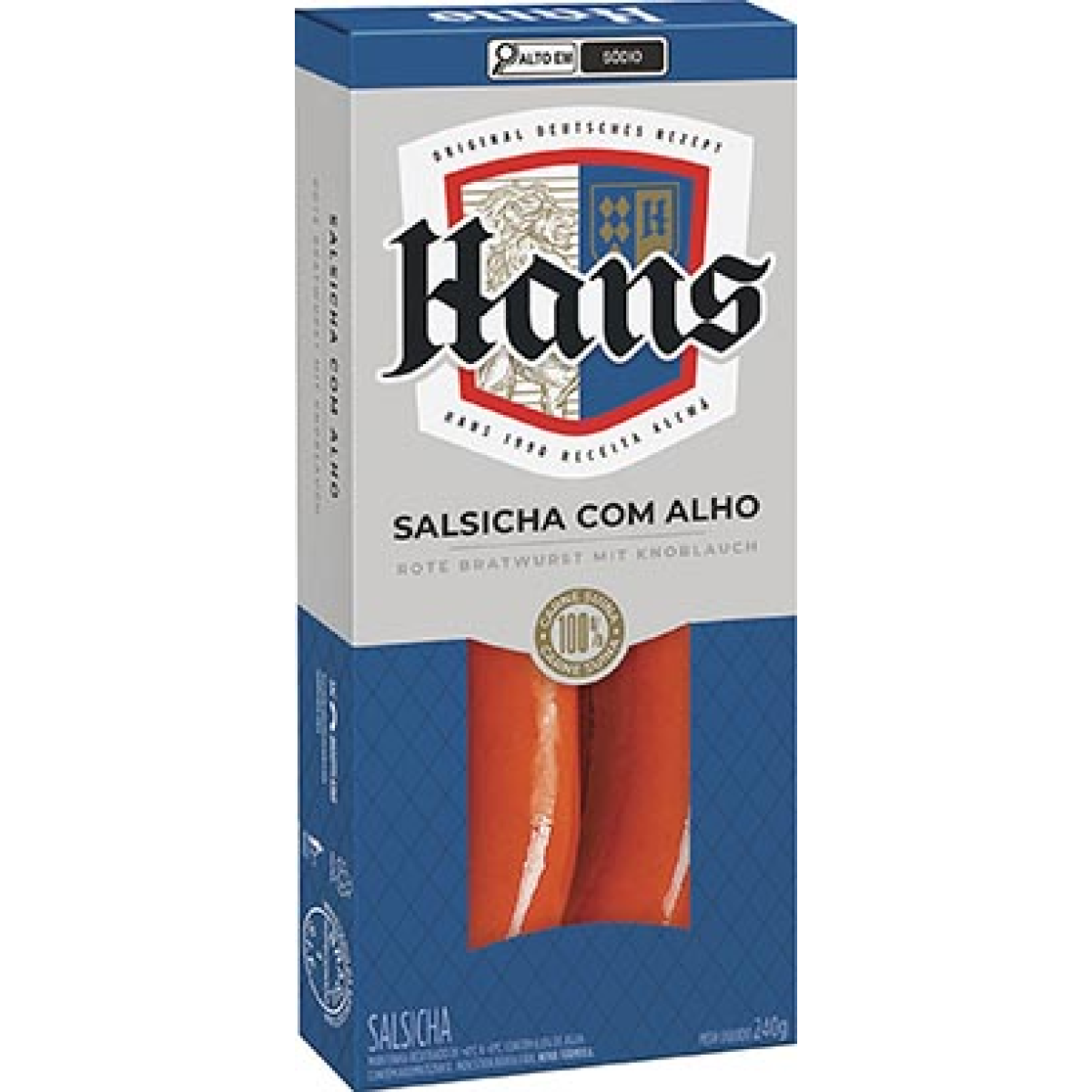 Salsicha Com Alho Hans 240g