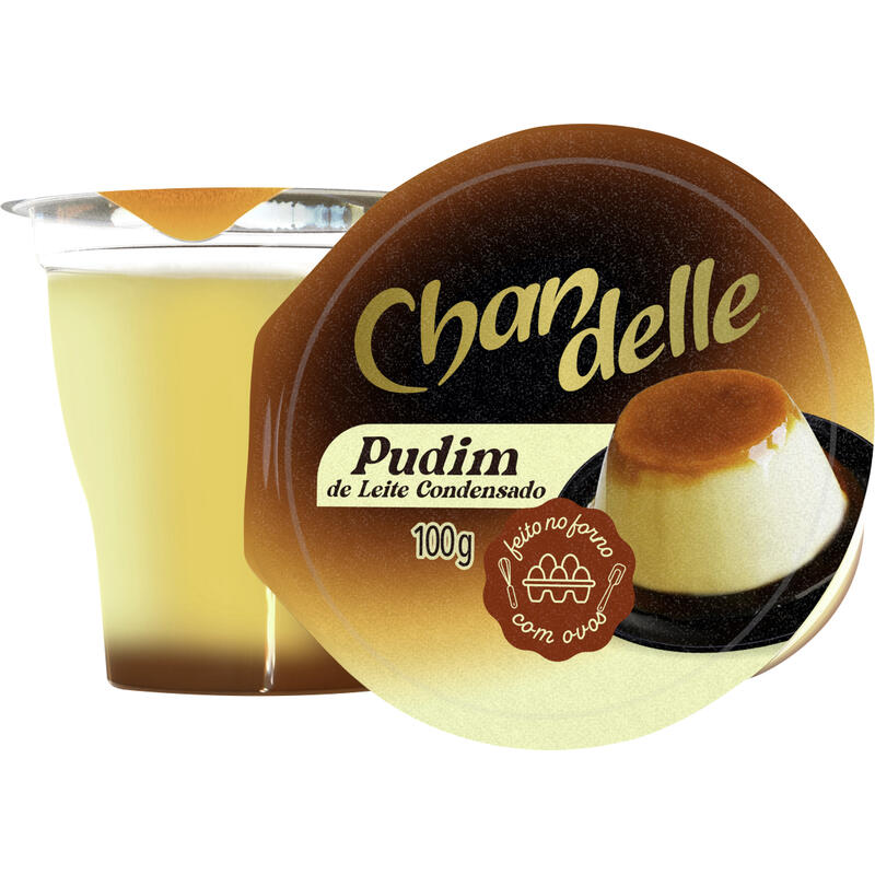 Sobremesa Láctea Pudim Leite Condensado Calda Caramelo Chandelle Pote 100g
