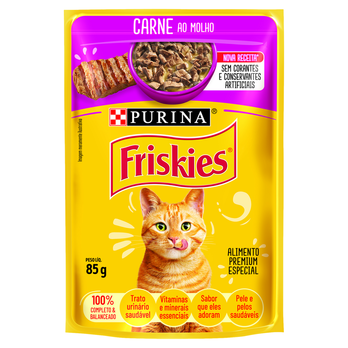 Ração para Gatos Friskies Adultos Carne ao Molho 85g