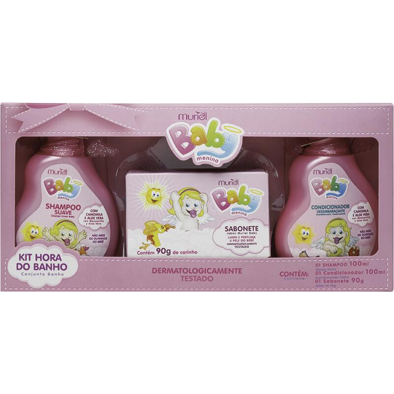 Kit Infantil Muriel Baby Shampoo+Cond+Sabonete rosa