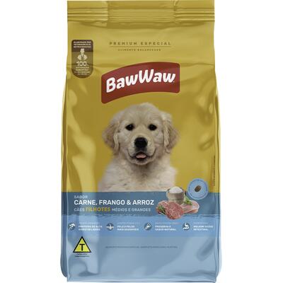 Alimento para Cães Filhotes Baw Waw Carne e Arroz 2,4kg