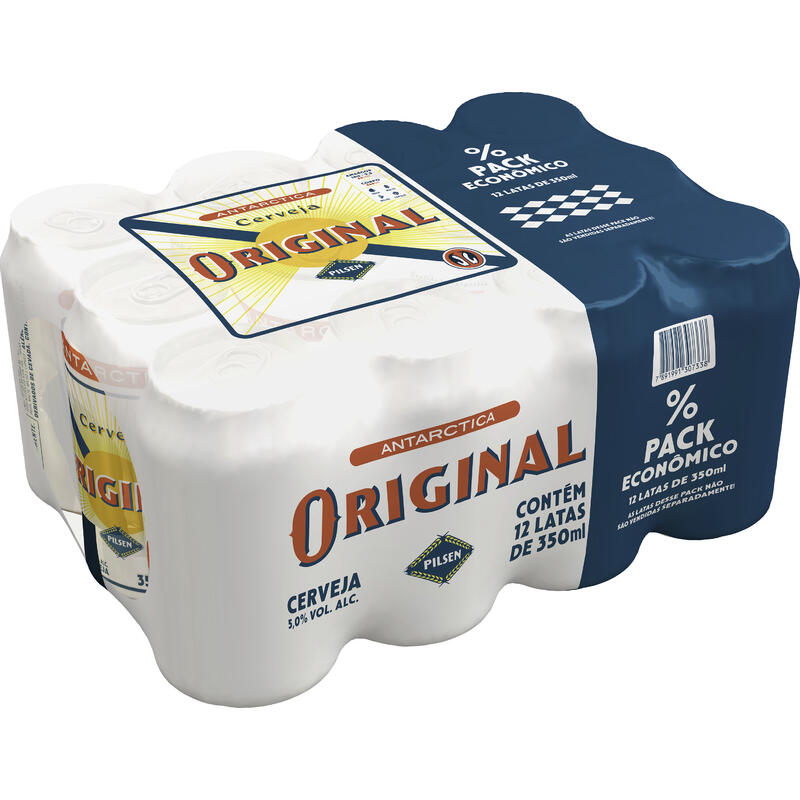 Pack Cerveja Pilsen Antarctica Original Lata 12 Unidades 350ml Cada