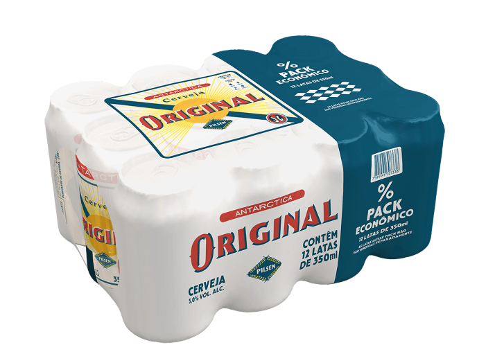 Pack Cerveja Pilsen Antarctica Original Lata 12 Unidades 350ml Cada