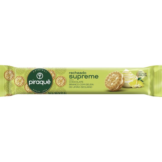Biscoito Recheado Supreme Piraquê Limão 80g