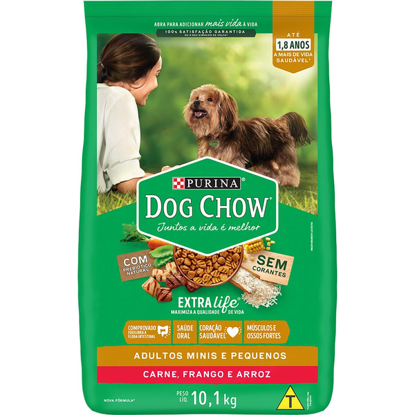 Ração Dog Chow 10,1kg - Adultos - Raças Pequenas + 1kg Grátis