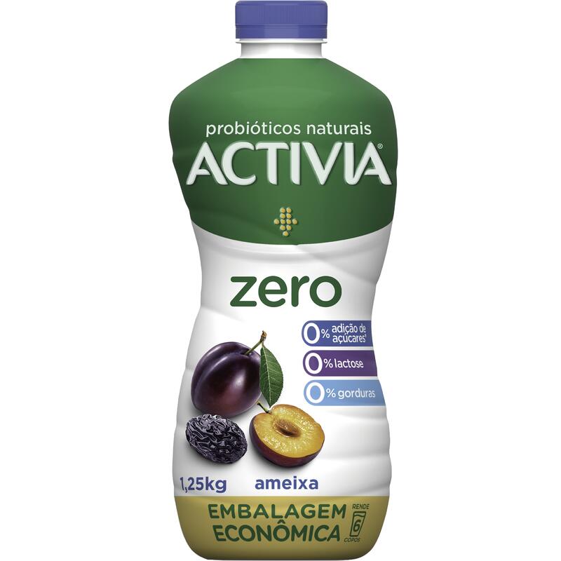 Leite Fermentado Zero Lactose Activia Ameixa 1,250kg
