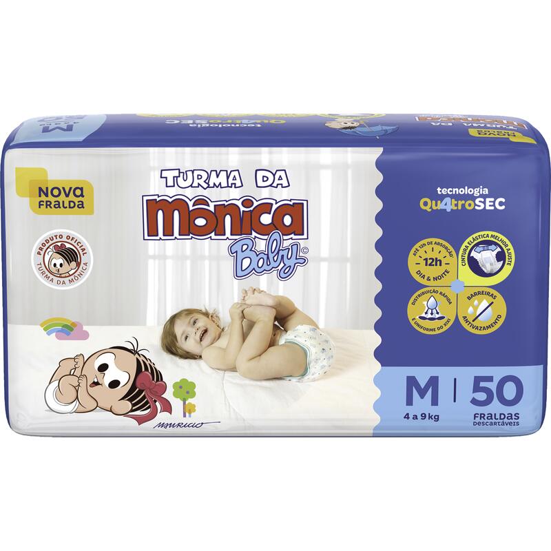 Fralda Descartável Turma da Mônica Mega M 50 un
