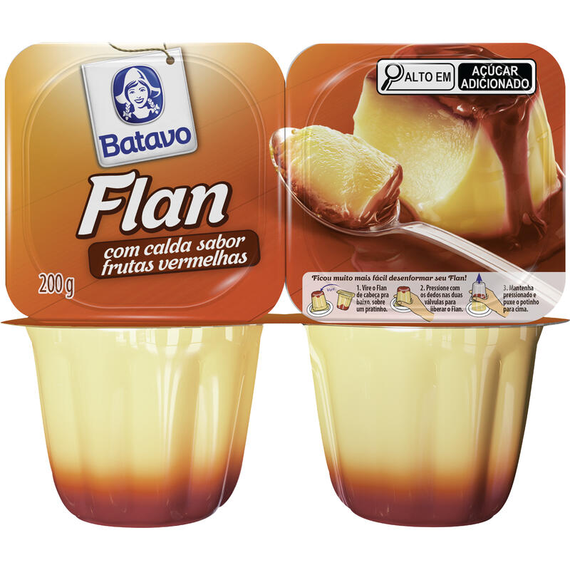 Sobremesa Flan Batavo Frutas Vermelhas 200g