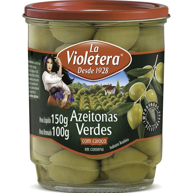 Azeitona Verde La Violetera Com caroço 100g