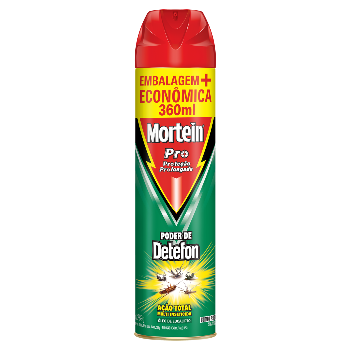 Multi-Inseticida Aerossol Ação Total Óleo de Eucalipto Mortein Pro Frasco 360ml Spray Embalagem + Econômica