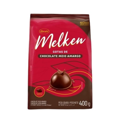 Chocolate MELKEN Meio Amargo Sem Glúten 400g