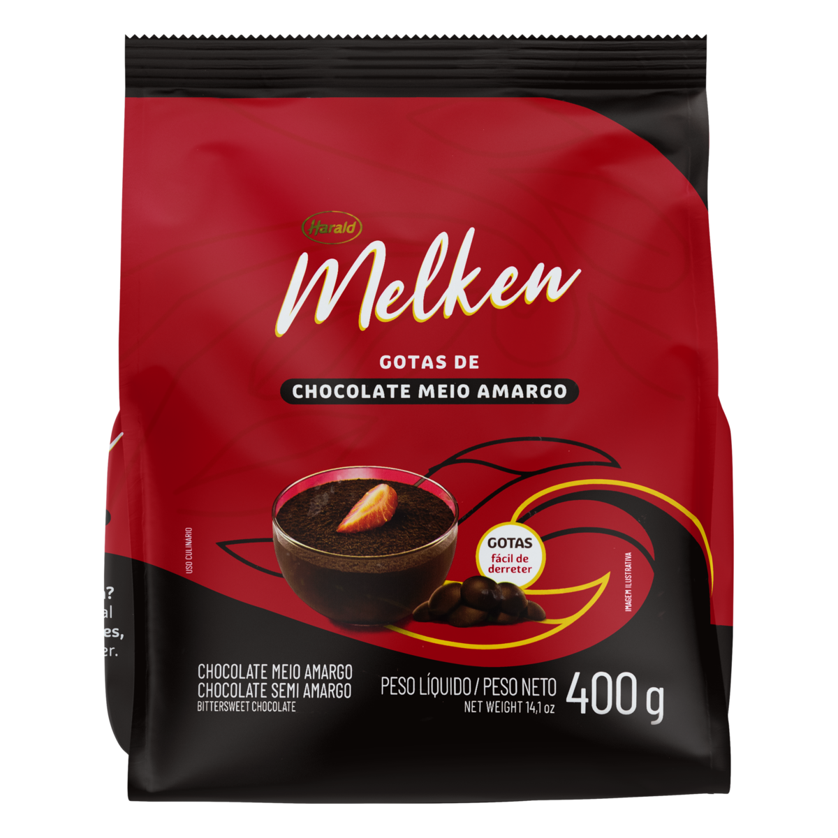Chocolate MELKEN Meio Amargo Sem Glúten 400g