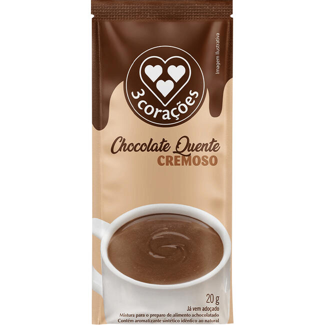 Cappuccino 3 Corações Chocolate Quente 20g