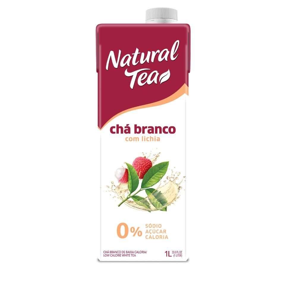 Chá Branco NATURAL TEA Lichia 0% Sódio, Açúcares, Caloria 1L