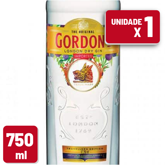 Gin Gordons Dry Garrafa Vidro 750ml