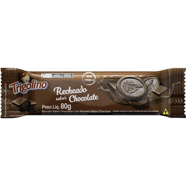 Biscoito Recheado Trigolino Chocolate 80g