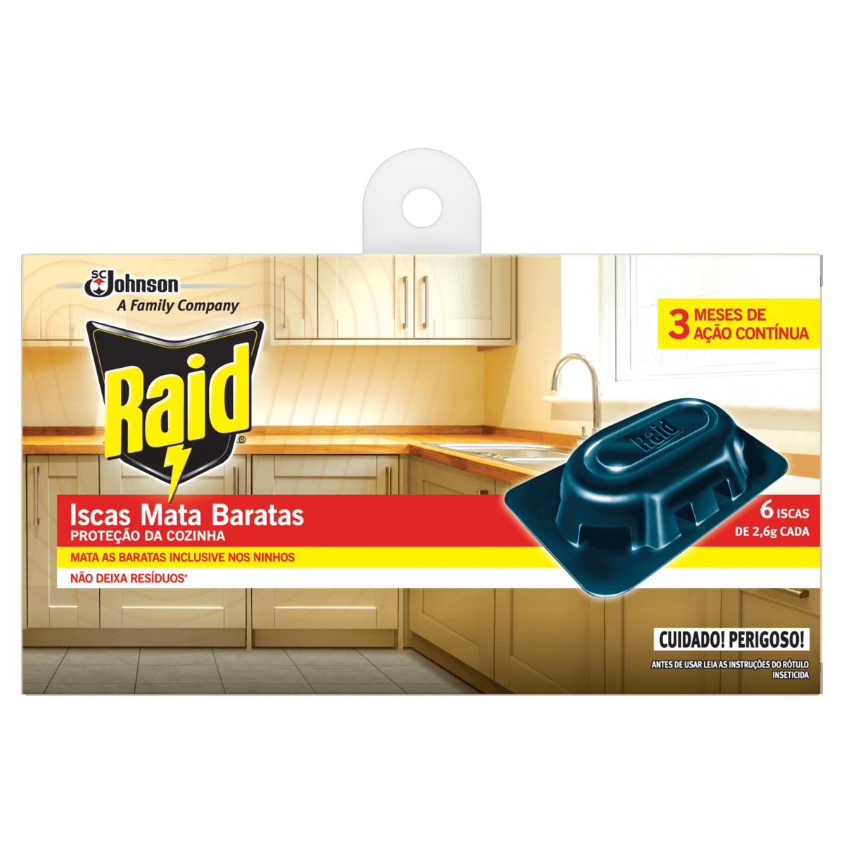 Inseticida Isca Mata Baratas Raid Caixa 6 Unidades 2,6g Cada