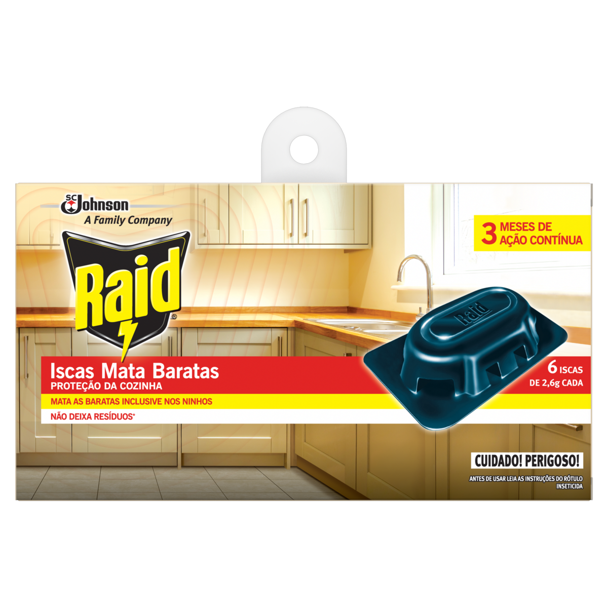 Inseticida Isca Mata Baratas Raid Caixa 6 Unidades 2,6g Cada