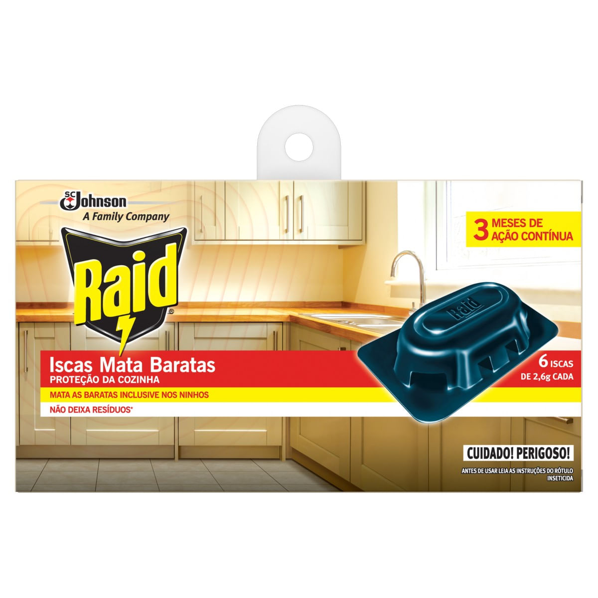 Inseticida Isca Mata Baratas Raid Caixa 6 Unidades 2,6g Cada