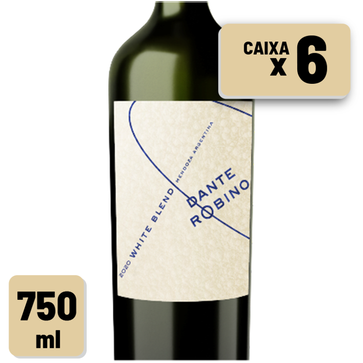 Vinho Dante Robino White Blend Garrafa Vidro 750ml Caixa c/ 6 un