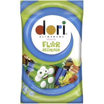 Bala de Gelatina Dori Flor Recheada 85g