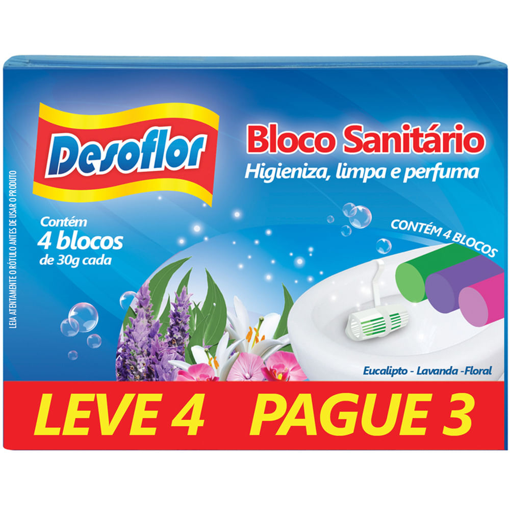 Bloco Sanitario  Desoflor Misto Ref 140g Lv 4 Pg 3 Un