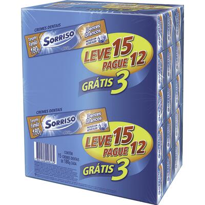 Creme Dental Sorriso Dentes Brancos 12x90g un