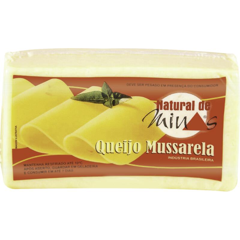 Queijo Mussarela Natural de Minas Preço por quilo na peça