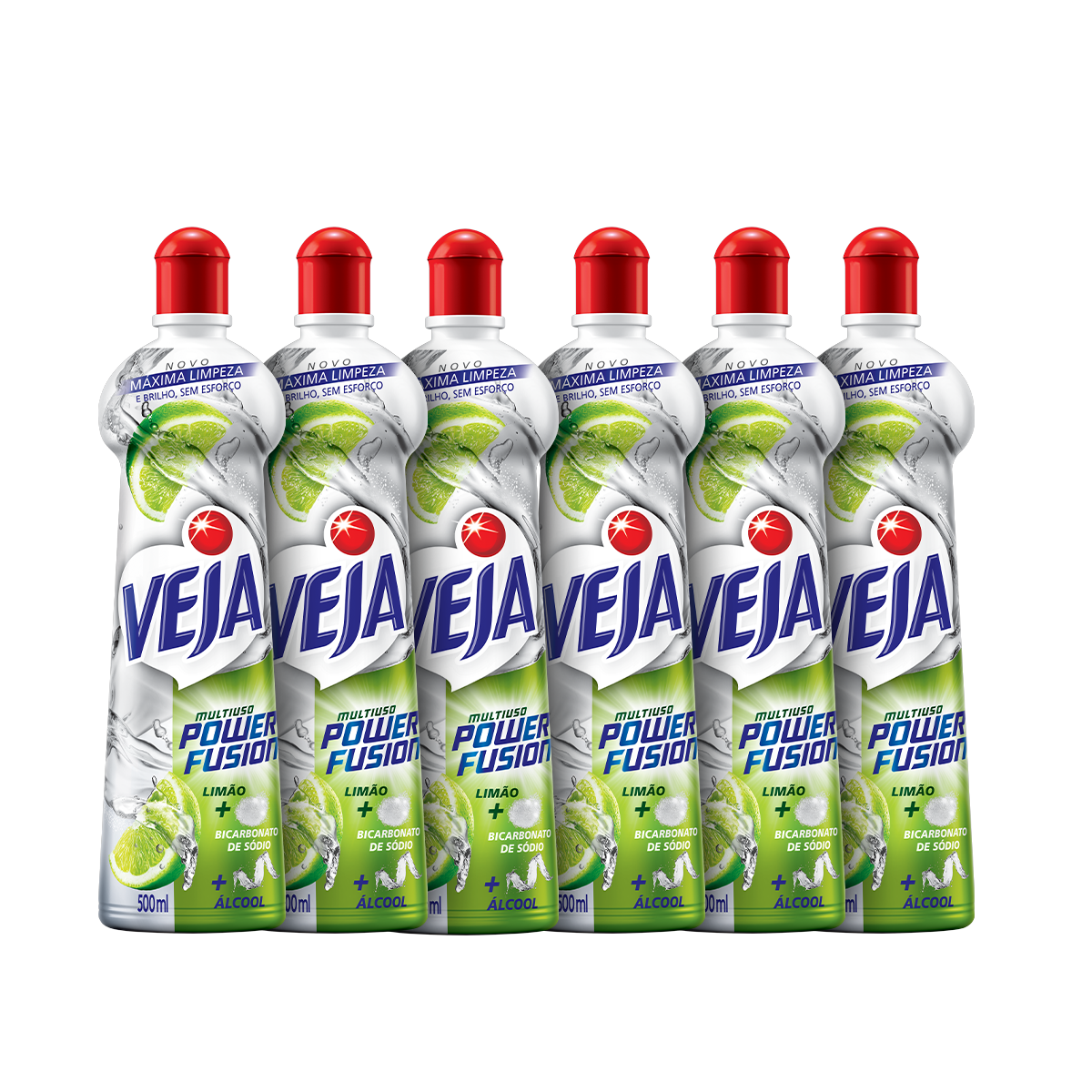 Kit com 6 Unidades Limpador Multiuso Veja Power Fusion Limão 500ml
