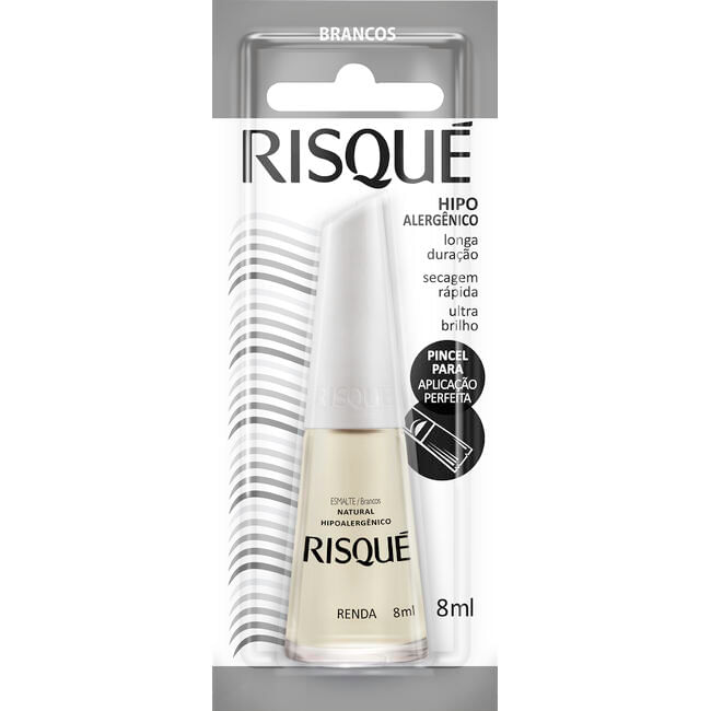 Esmalte Risqué Branco Natural Novo Renda 8ml