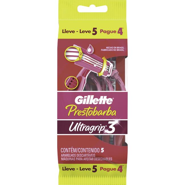 Aparelho Desc Fem Gillette Prestobarba Ultragrip3 5un