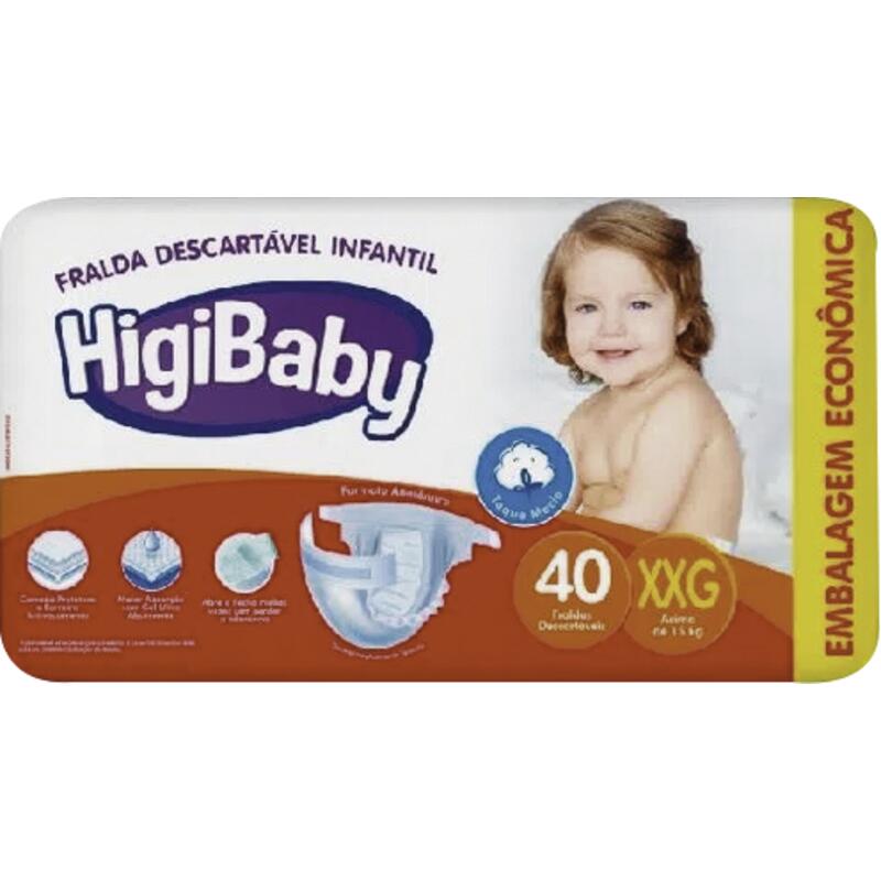 Fralda Descartável Higibaby XXG 40 un