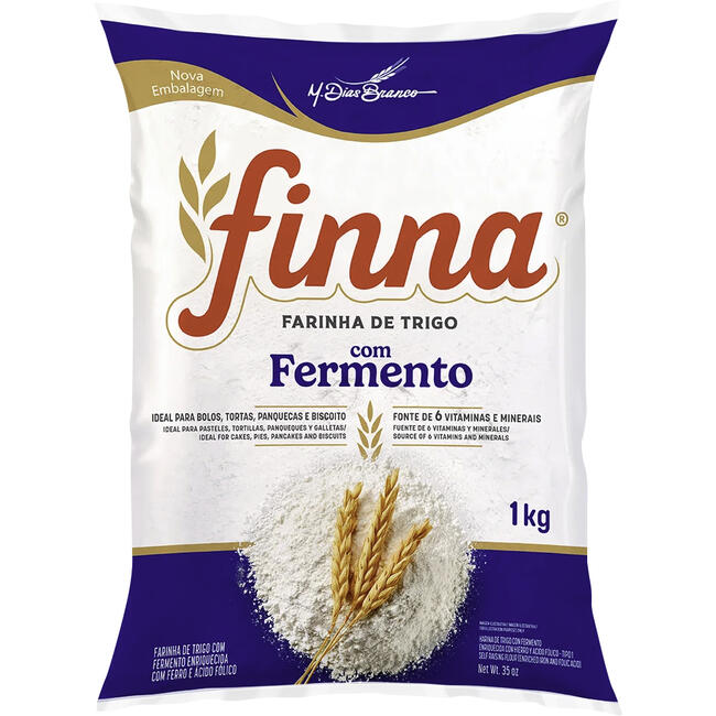 Farinha de Trigo Finna Com Fermento 1kg