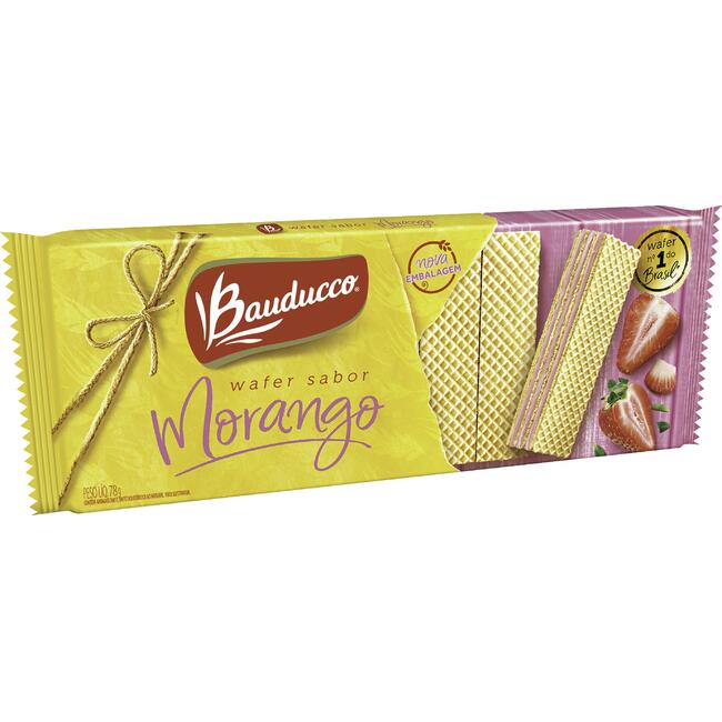 Biscoito Wafer Bauducco Morango 78g
