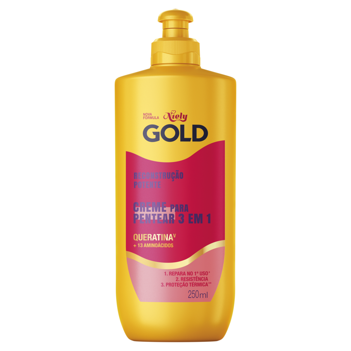 Creme para Pentear Niely Gold Reconstrução Potente Frasco 250ml