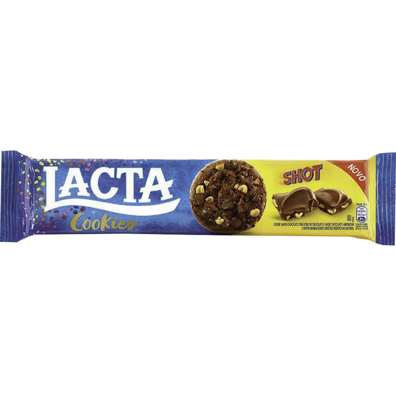 Biscoito Cookies Lacta Shot 80g