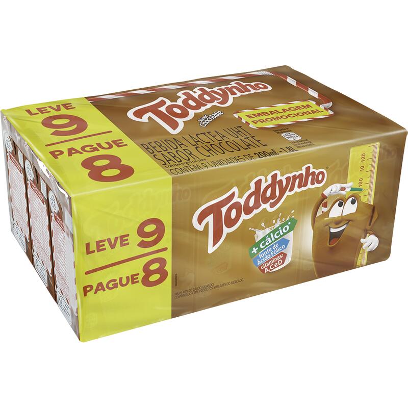 Bebida Láctea Toddynho Chocolate Fardo com 9 un