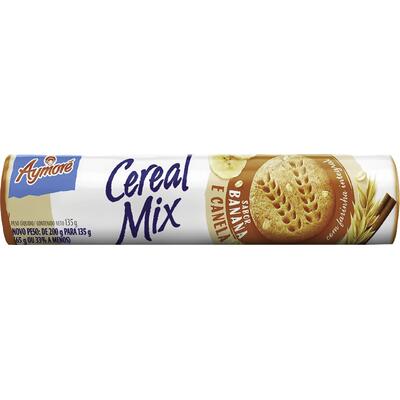 Biscoito Cereal Mix Aymoré Banana e Canela 135g