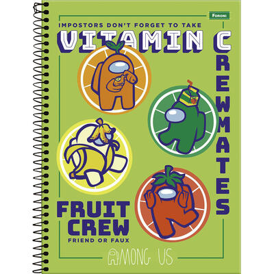 Caderno Among Us Foroni 160 folhas un