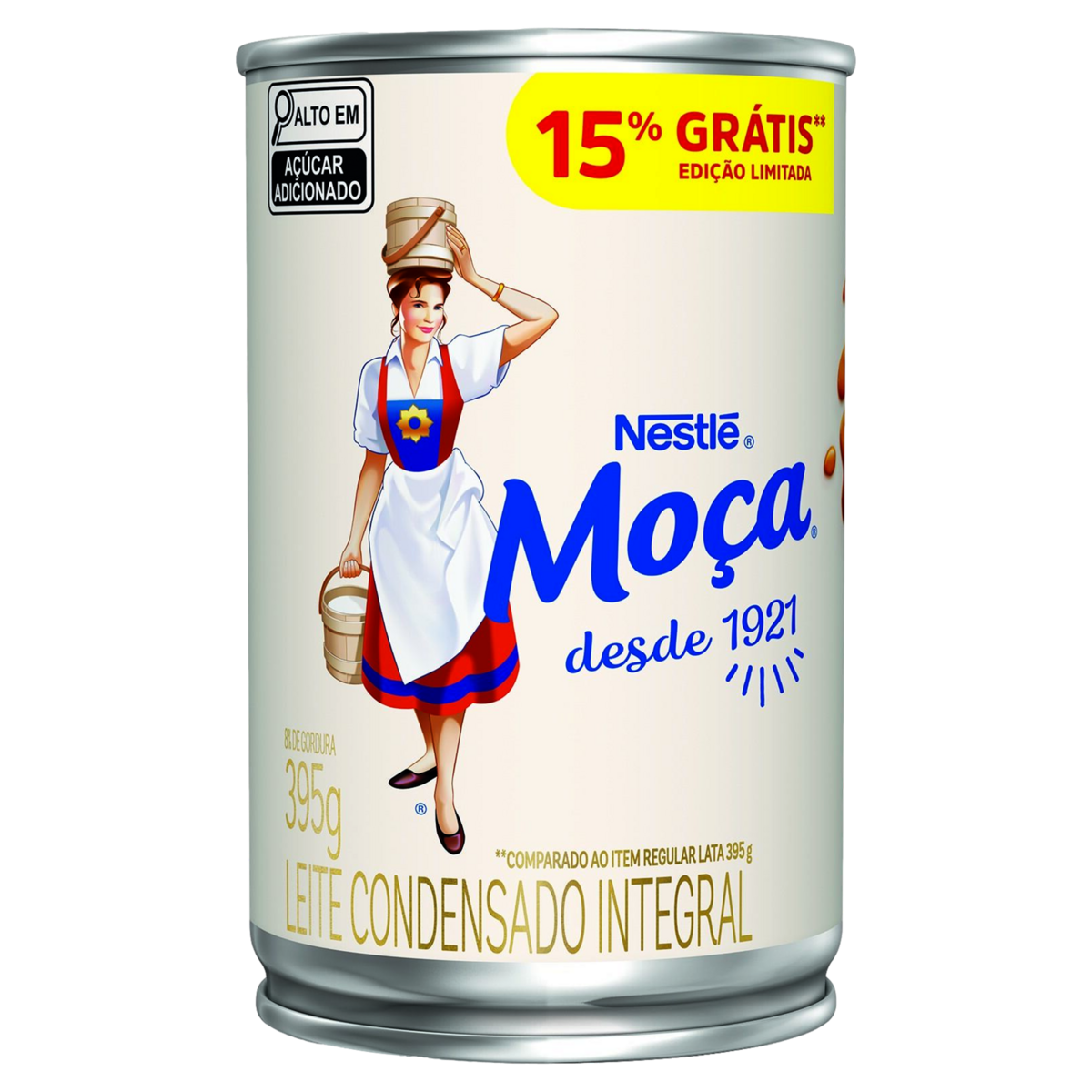 Leite Condensado Integral Moça Lata 395g Grátis 15%