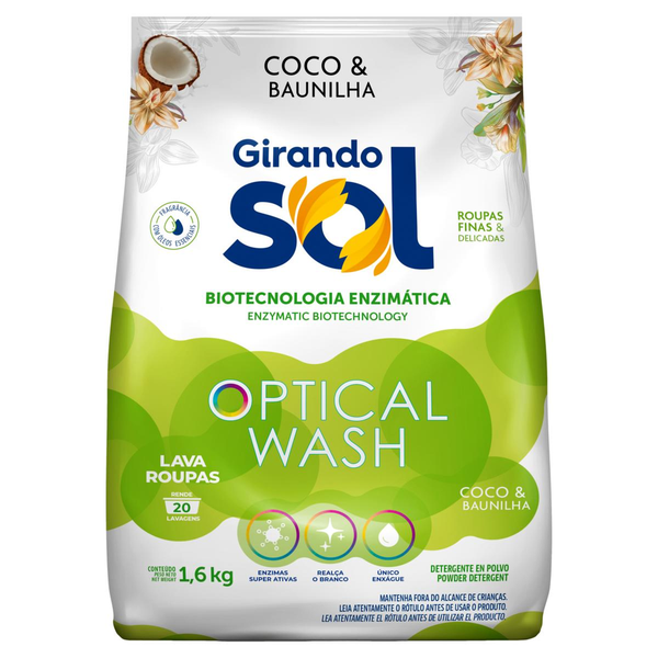 Sabão em Pó Girando Sol 1,6Kg - Baunilia e Coco - Sachê