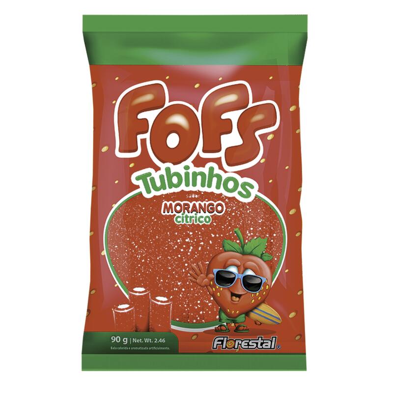 Bala de Gelatina Fofs Tirinhas Morango 90g