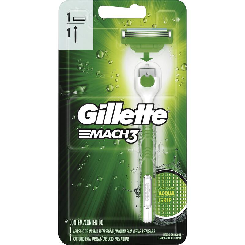 Aparelho de Barbear Gillette Mach3 Acqua Grip Sensitive Un