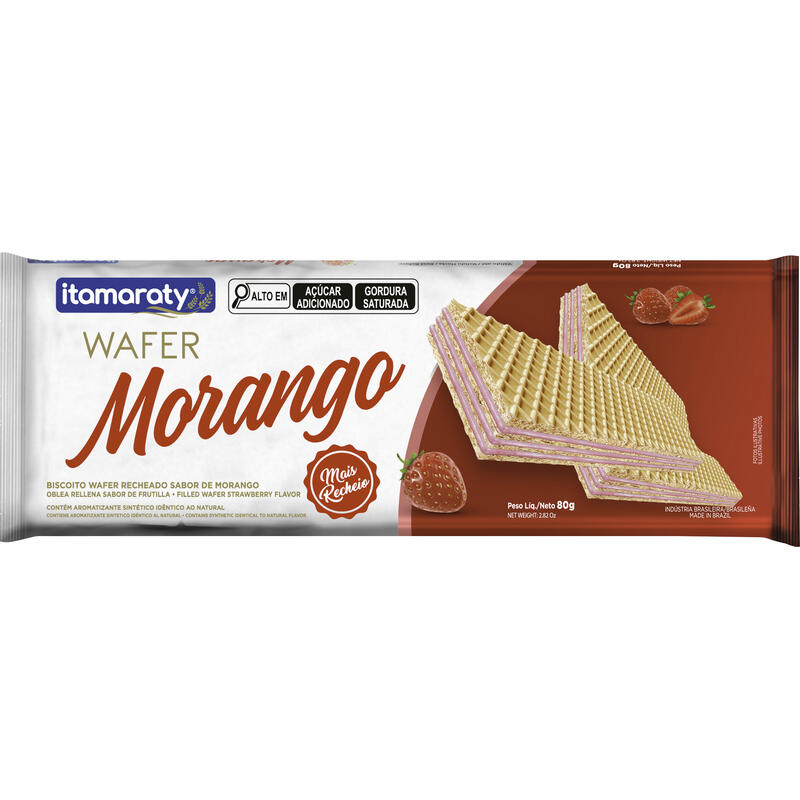 Biscoito Wafer Itamaraty Morango 80g