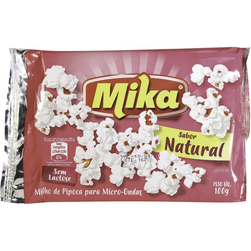 Milho de Pipoca para Micro-ondas Mika Natural 100g