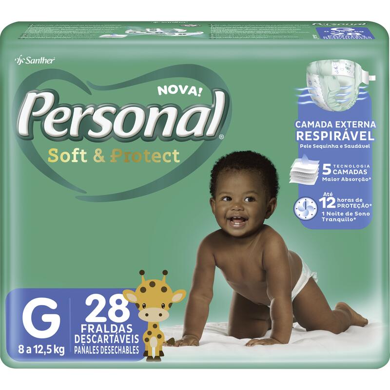 Fralda Descartável Personal Baby Tamanho G 28 un